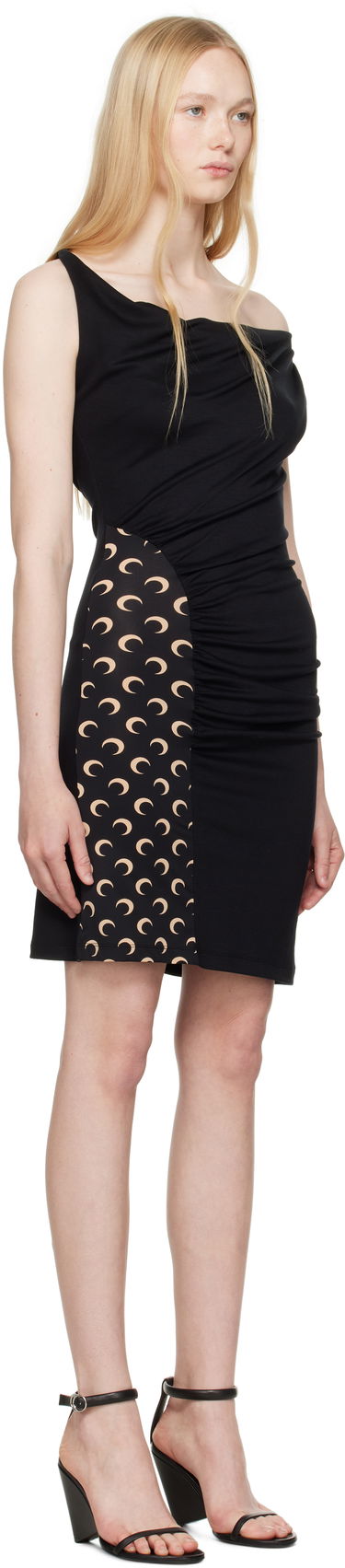 Klä Marine Serre Marine Serre Draped Jersey Minidress Svart | WDR349A CJER0077, 1