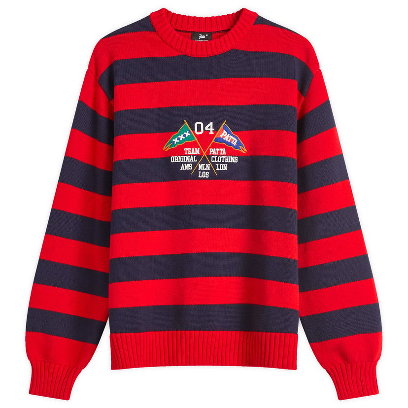 Sweater Patta Patta Stripe Flag Knit Jumper Röd | POC-SS25-7020-324-0004-084