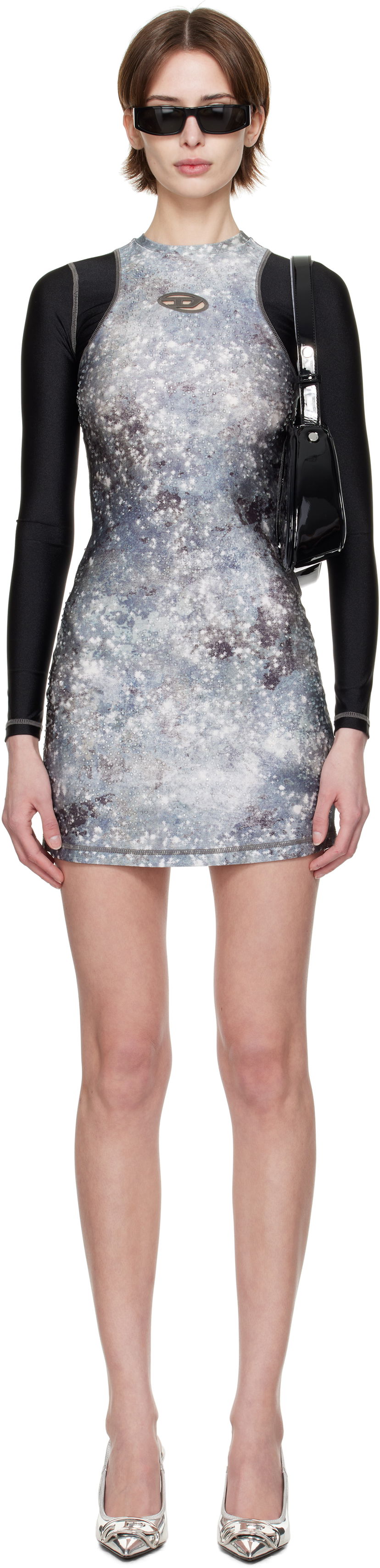 Klä Diesel Diesel D-Vanne Galaxy Print Minidress Grå | A16092 0IKAI