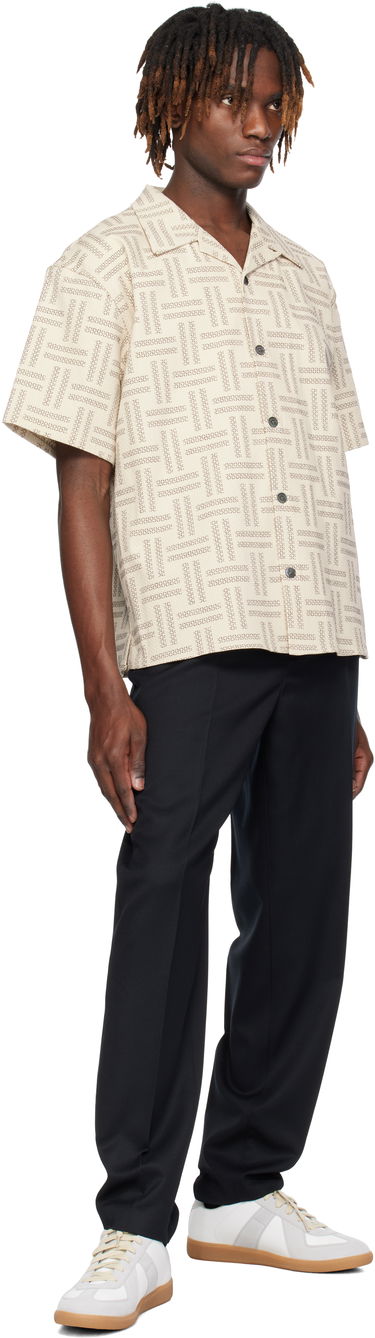 Skjorta KENZO Kenzo Paris 'KENZO Weave' Short Sleeve Shirt Beige | FF55CH1109JF, 3