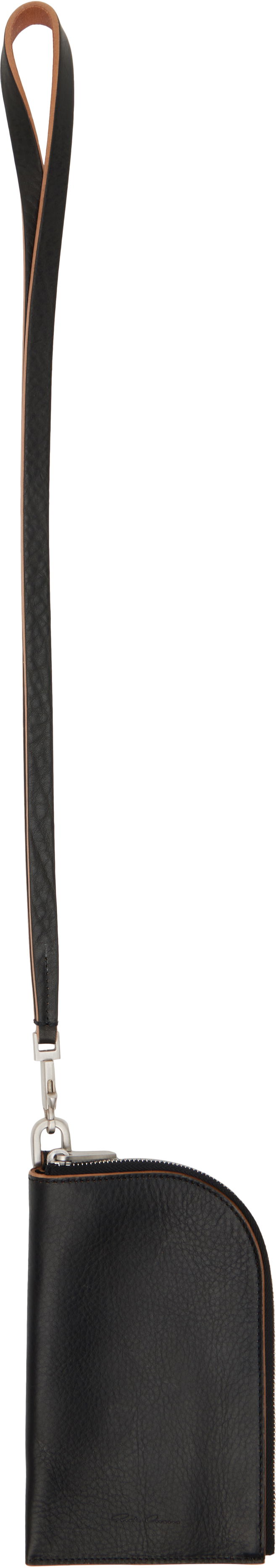 Plånbok Rick Owens Rick Owens Concordians Leather Neck Wallet Svart | RA02E0711 LGET