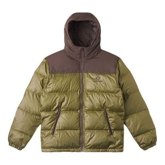 Pufferjacka Converse Short Down Hooded Jacket Grön | 10025252-A03