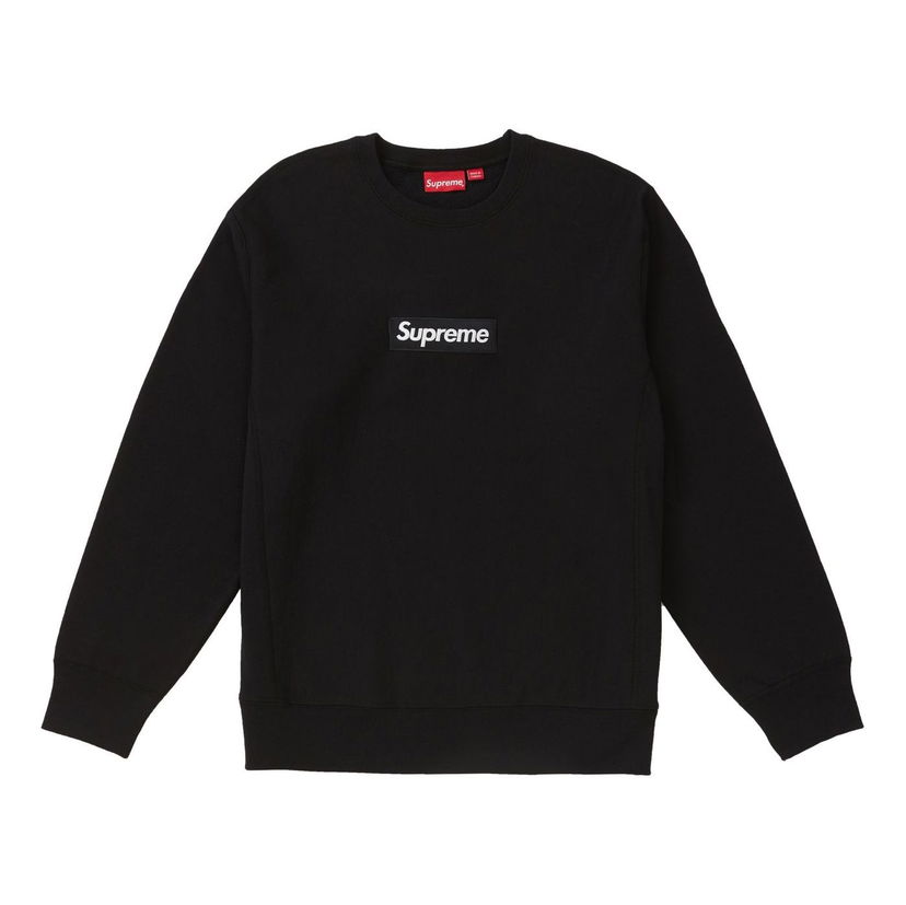 Sweater Supreme Supreme FW18 Box Logo Crewneck Pullover Fleece Lined Svart | SUP-FW18-1070
