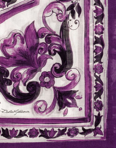 Halsduk Dolce & Gabbana Dolce & Gabbana Majolica Print Cashmere and Silk Stole Purpur | FS209AGDC6WHP3OA, 1