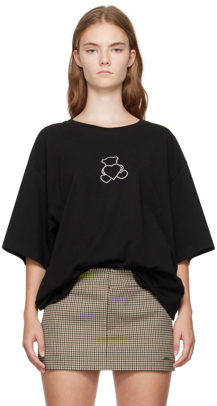 T-shirt We11done We11done Pearl Bear Graphic T-Shirt Svart | WD-TT2-24-780-U-BK