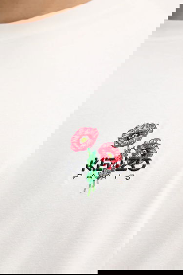 T-shirt KENZO Kenzo Floral Applique T-Shirt Vit | FF65TS2594SG, 4