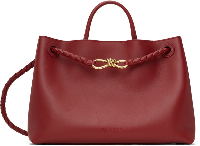 Handväska Bottega Veneta Bottega Veneta Andiamo Leather Shoulder Bag Röd | 810214 V4O94