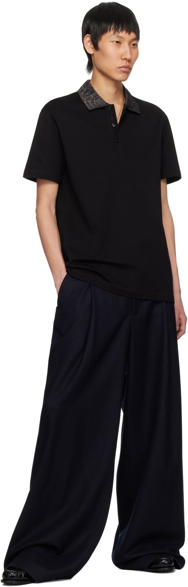 Polotröja Versace Versace Barocco Embroidered-Collar Polo Svart | 1013906_1A12966, 3