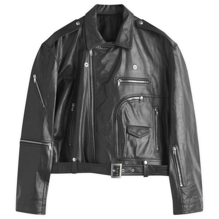 Jacka Rick Owens Rick Owens Jumbo Bauhaus Stooges Leather Biker Jacket Svart | RP01E7717-009