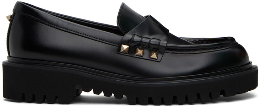 Kläder Valentino Valentino Garavani Rockstud Calfskin Loafers Svart | 3W0S0HW9AWE