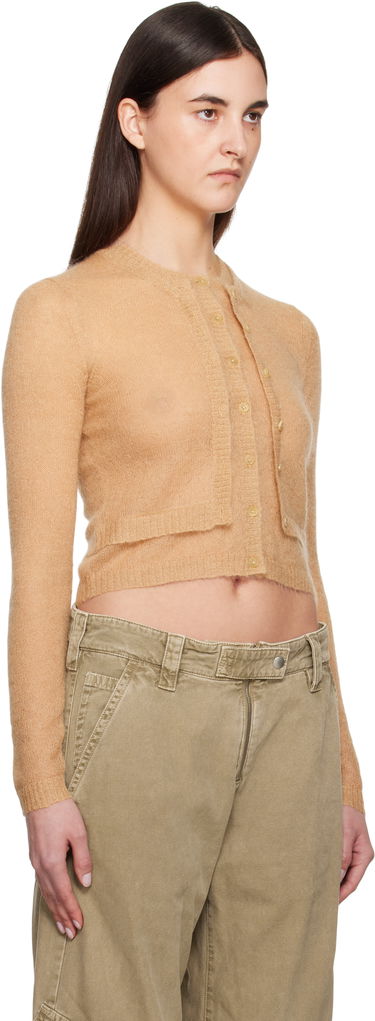 Sweater Acne Studios Acne Studios Layered Mohair Cardigan Beige | A60573-, 1