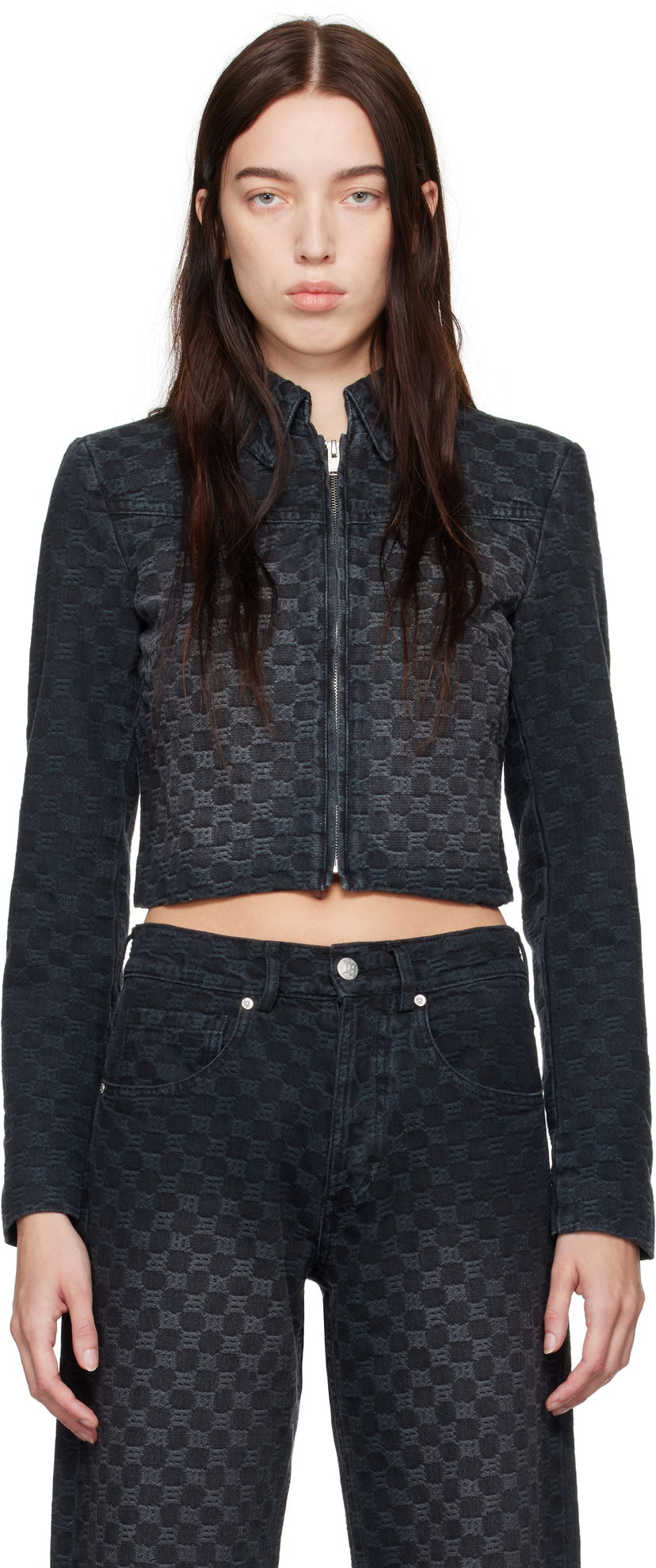 Jacka MISBHV Monogram Denim Jacket Svart | 241W400