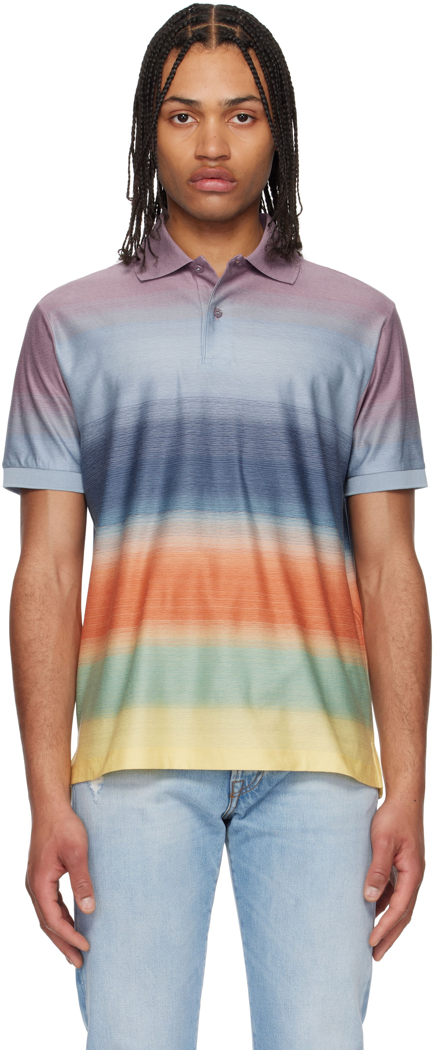 Polotröja Paul Smith Paul Smith Smith Stripe Cotton Polo Flerfärgad | M1R-958P-P02662, 0