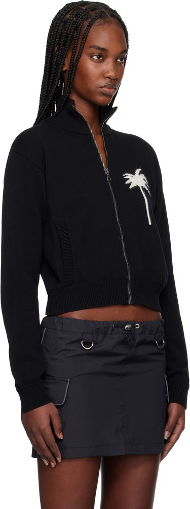 Sweater Palm Angels Palm Angels Palm Inlay Knit Track Jacket Svart | PWHA061S25KNI0011003, 1