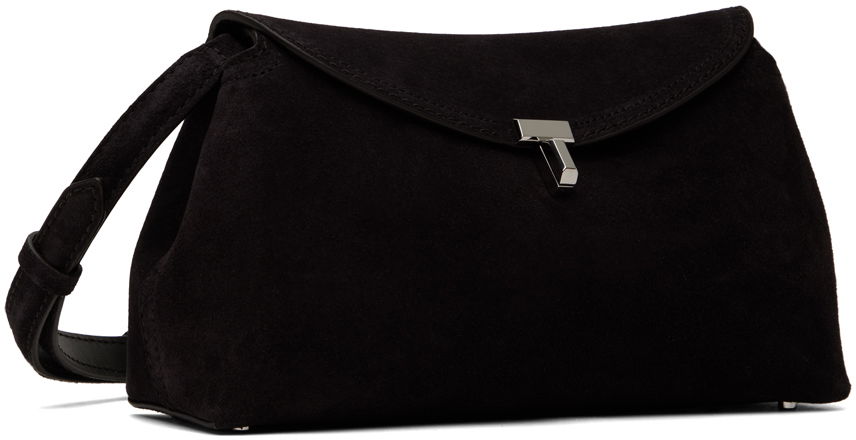 Handväska TOTEME TOTEME T-Lock Suede Clutch Svart | 234-WAL944-LE0004, 1