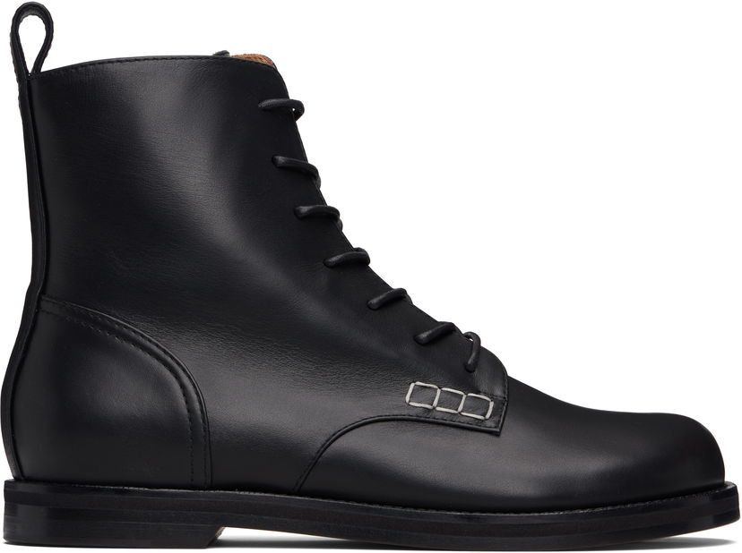 Sneakers och skor JW Anderson JW Anderson Lace-Up Leather Boots Svart | BT0108-LA0268