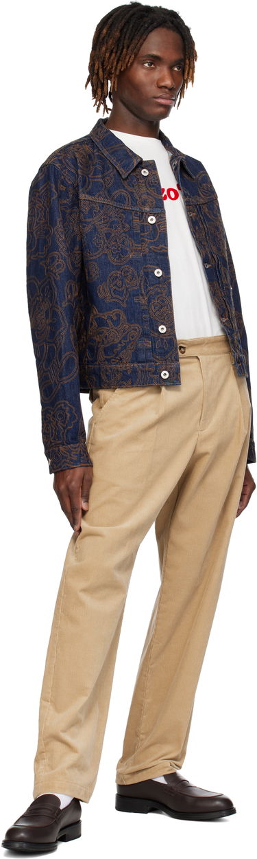 Jacka KENZO Kenzo Paris VERDY Edition Embroidered Denim Trucker Jacket Blå | FF55DV3096V1, 3