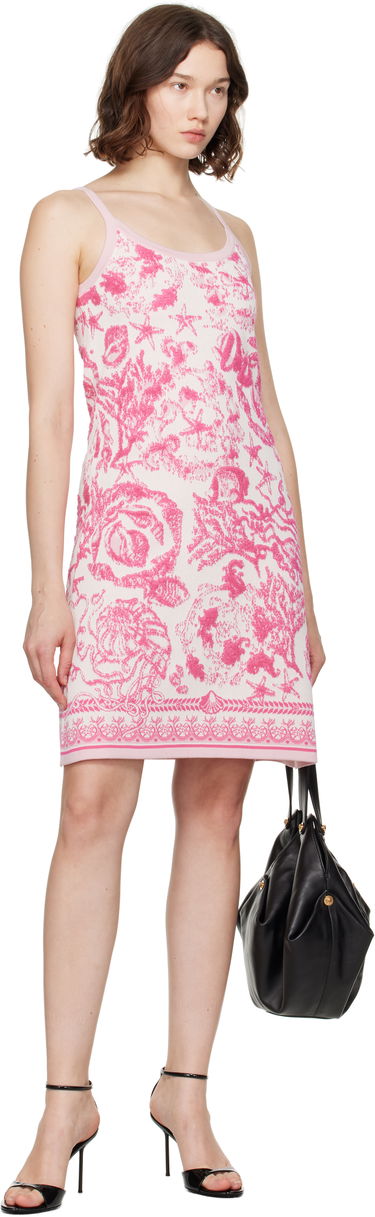 Klä Versace Versace Underwater Barocco A-Line Knit Minidress Rosa | 1020361_1A14732, 3