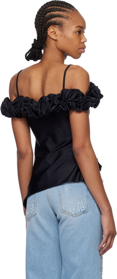 Linne Coperni Coperni Ruffle Camisole Top Svart | COPT79F5001, 2