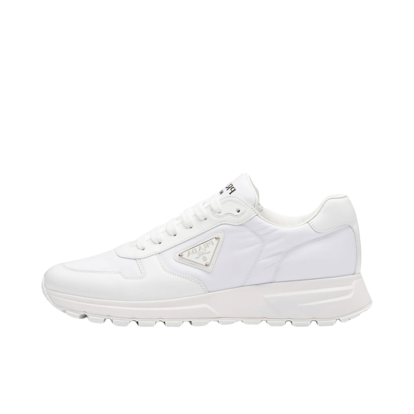 Sneakers och skor Prada PRAX 01 Sneakers Re-Nylon Brushed Leather White White Vit | 2EE369_3LF5_F0009_F_G000