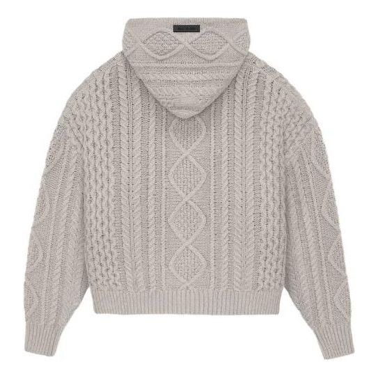 Sweater Fear of God Essentials Cable Knit Hoodie Grå | 192BT234392F, 0