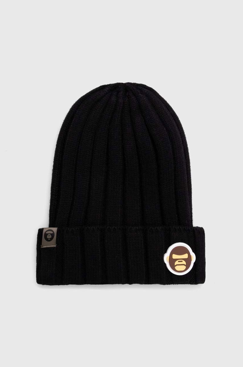 Mössa AAPE by A Bathing Ape AAPE Basic "Aldo" Badge Beanie Svart | AHT5245