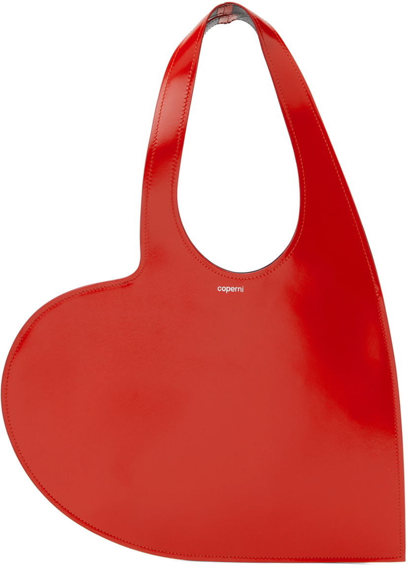 Tygpåse Coperni Coperni Mini Heart Tote Bag Röd | COPBA14BISF6002