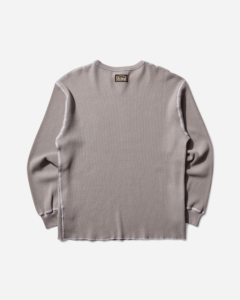 T-shirt Aries Reversible Waffle Longsleeve T-Shirt Grå | AR4066604 Grey