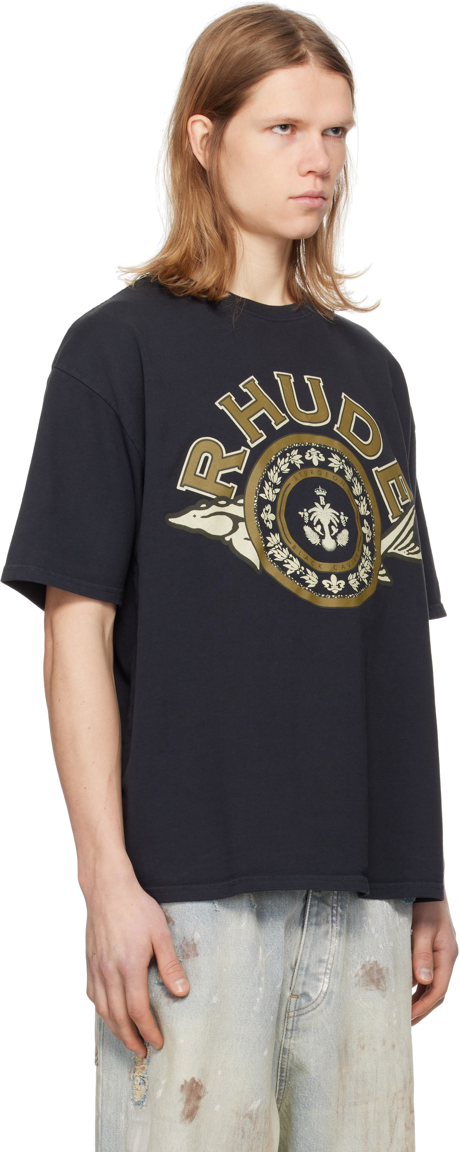 T-shirt Rhude Rhude Caviar Graphic T-Shirt Svart | RHPS25TT05012, 1