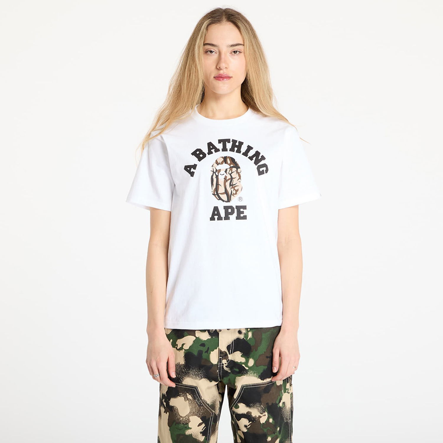 T-shirt BAPE A BATHING APE Trial Camo College Tee Vit | 001TEL301033MWHA, 1