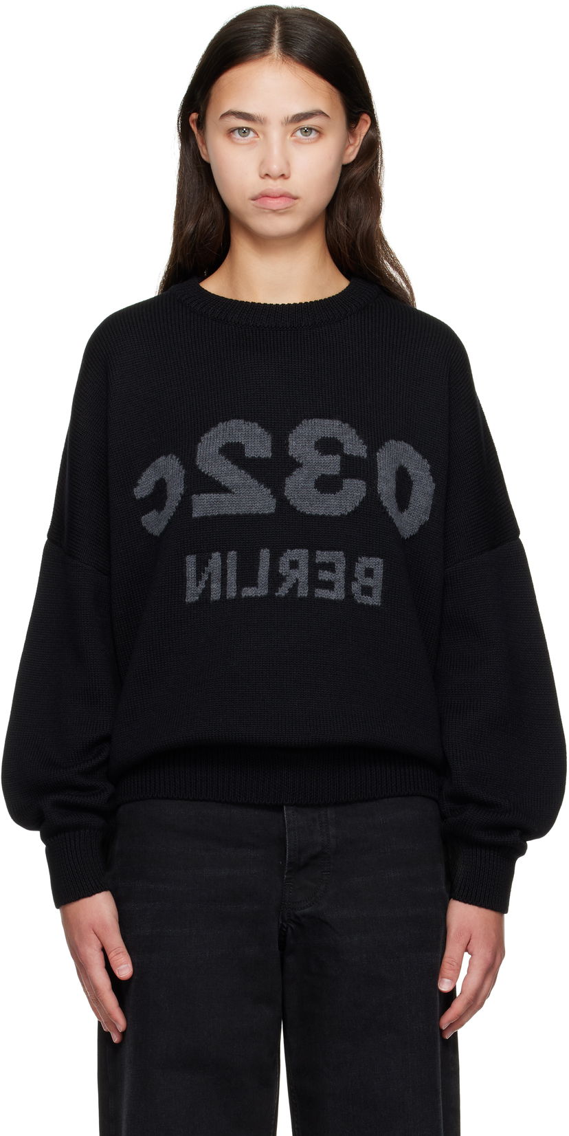 Sweater 032C 032c Selfie Knit Sweater Svart | F25-URK-1511-000-W