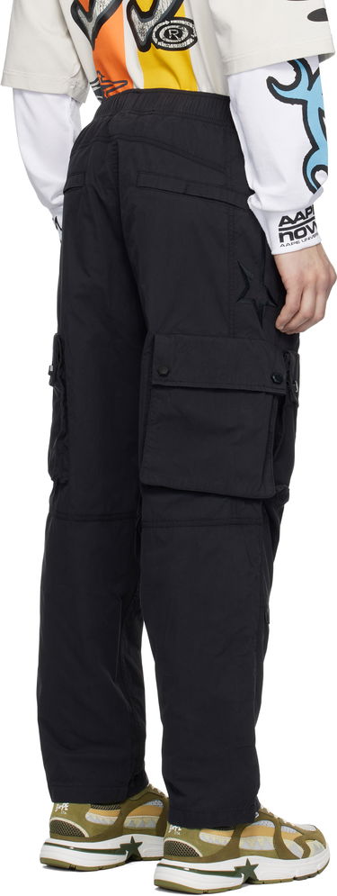 Cargo byxor AAPE by A Bathing Ape AAPE by A Bathing Ape Moonface Logo Utility Cargo Pants Svart | AAPPTMB633XXNBKX, 2
