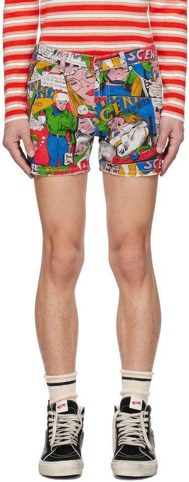 Shorts ERL ERL Printed Denim Shorts Flerfärgad | ERL06P102, 0