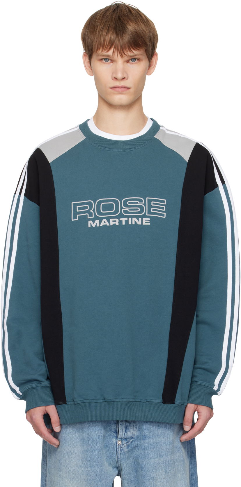 Sweatshirt Martine Rose Martine Rose Panelled Sweatshirt Turkos | 673JS01529D