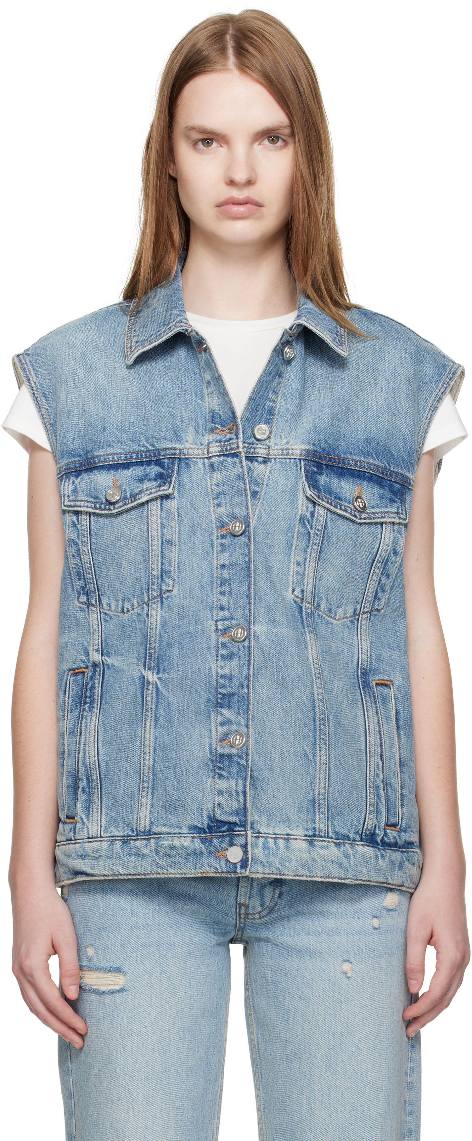 Väst Anine Bing ANINE BING Rory Denim Vest Blå | A-01-10857-WHD37, 0
