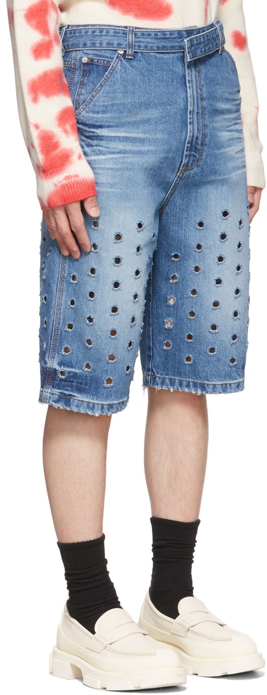 Shorts We11done Denim Cut-Out Shorts Blå | WD-DP1-22-358-M-BL, 1