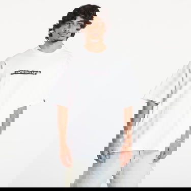 T-shirt BAPE A BATHING APE Screen Print Stencil Logo Relaxed Fit Short Sleeve Tee White Vit | 001TEK801332M WHT, 0