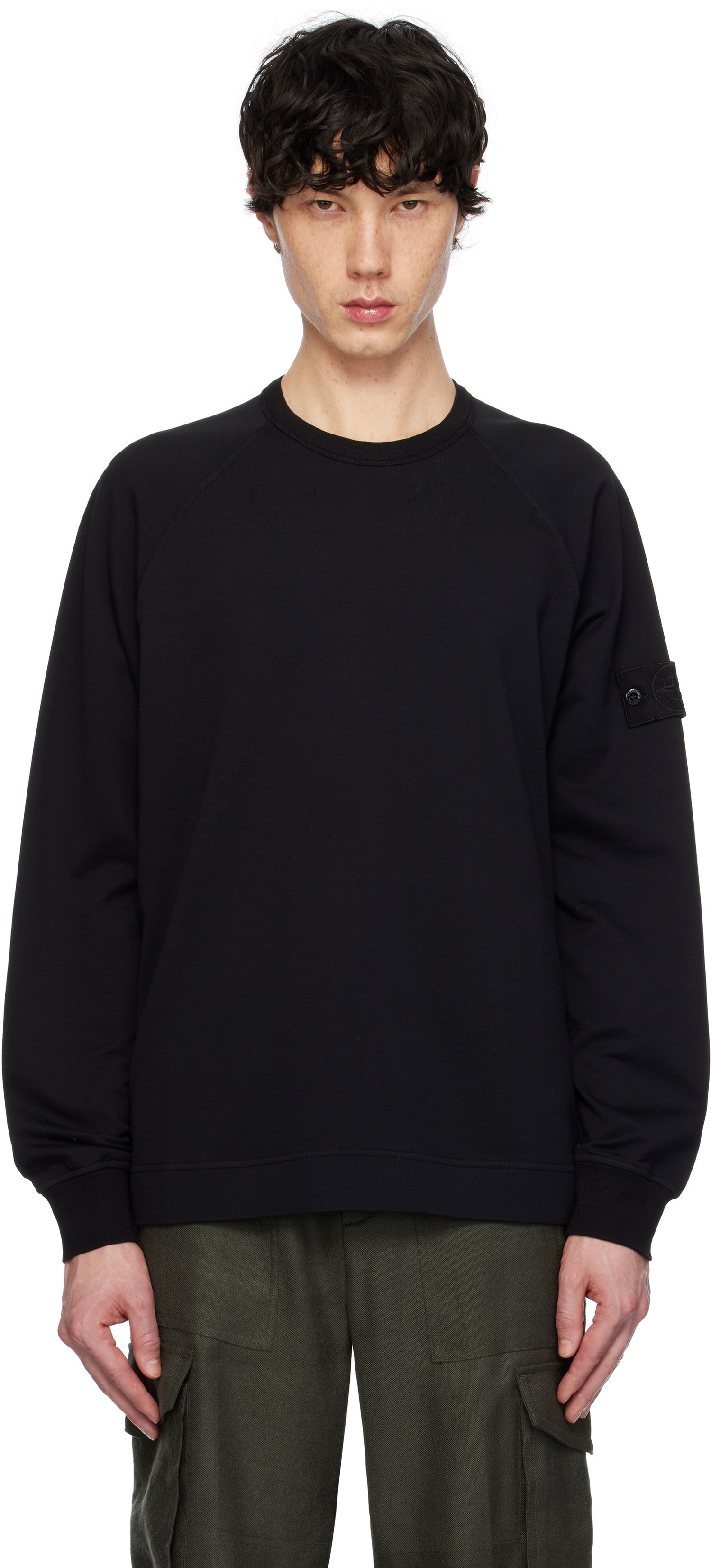 Sweater Stone Island Stone Island Garment Dyed Sweatshirt Svart | K1S15 6100011 S00F3, 0