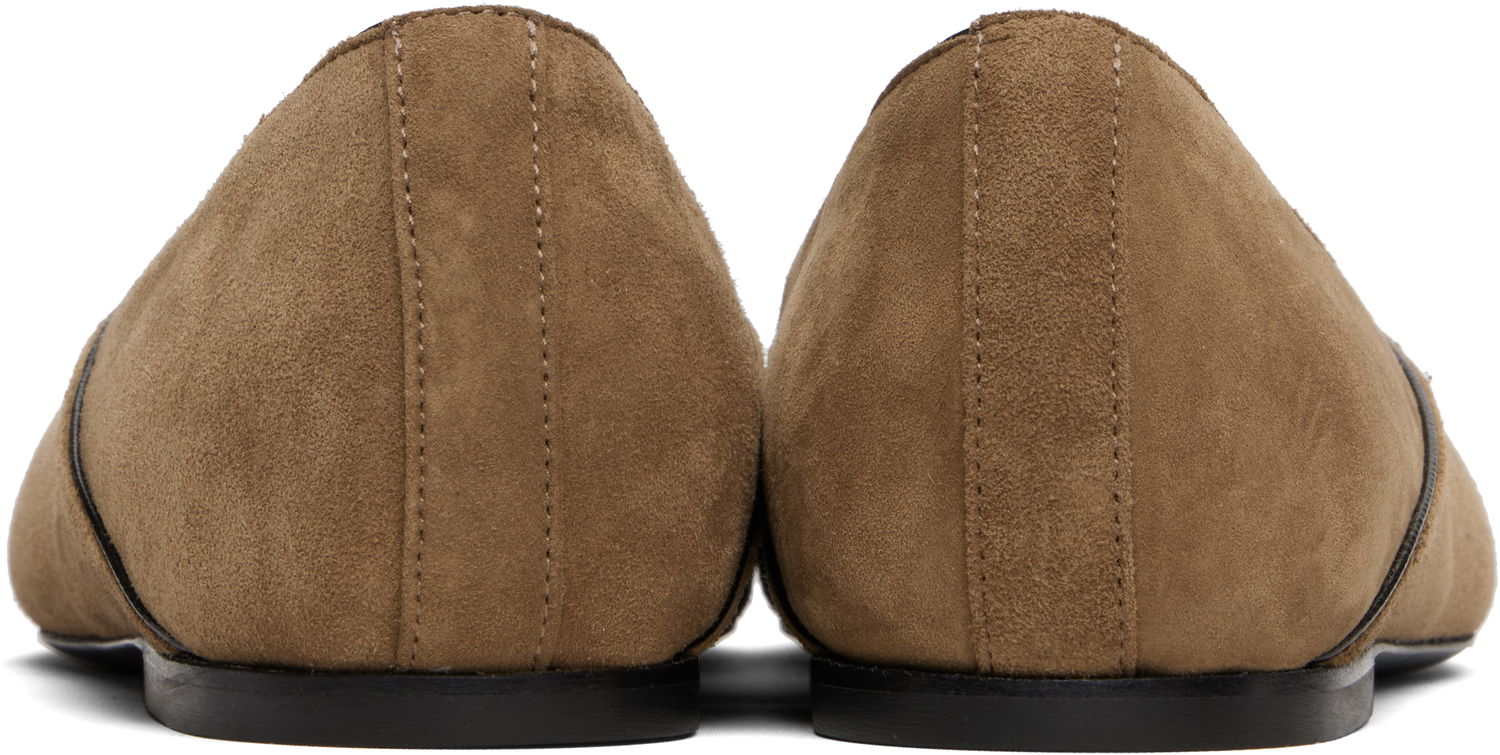 Kläder TOTEME TOTEME Everyday Suede Ballerina Flats Brun | 253-WAS2759-LE0071, 1