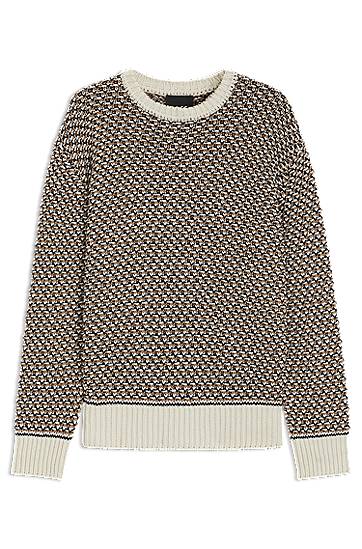 Sweater BOSS Textured Knit Sweater Beige | 50543159