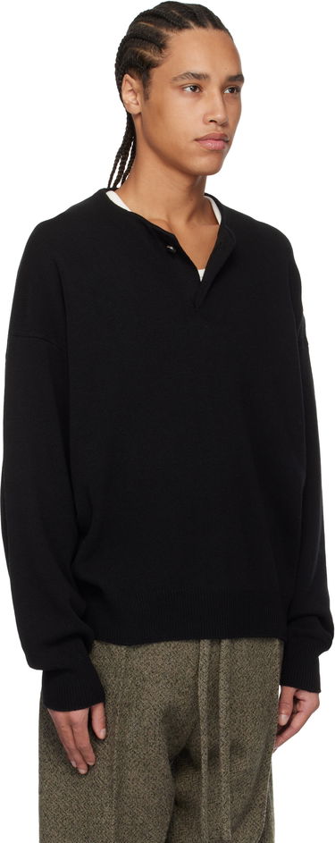 Sweater Fear of God Fear of God Fine Knit Henley Svart | FGE220-2041LAW, 1