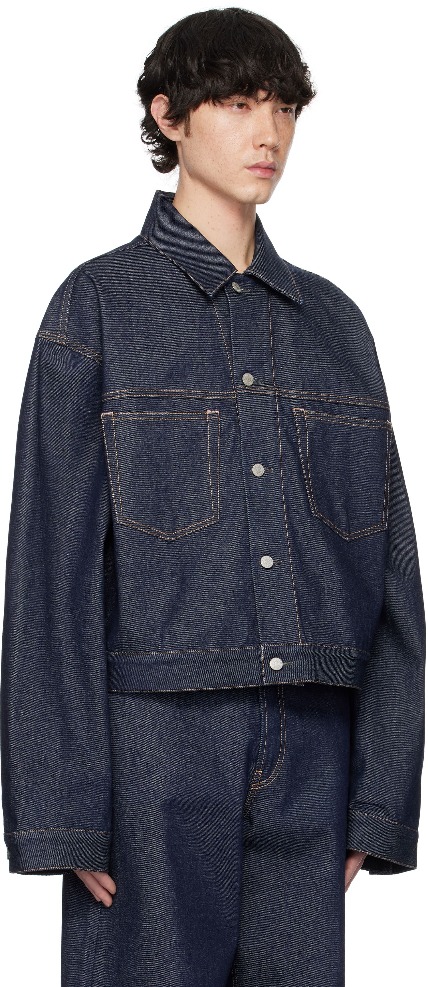 Jacka Acne Studios Blue Patch Pocket Denim Jacket Blå | C90182-, 1