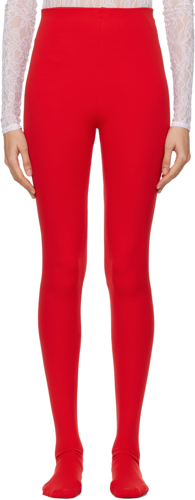 Strumpor WARDROBE.NYC Opaque Leggings Röd | W2086R14