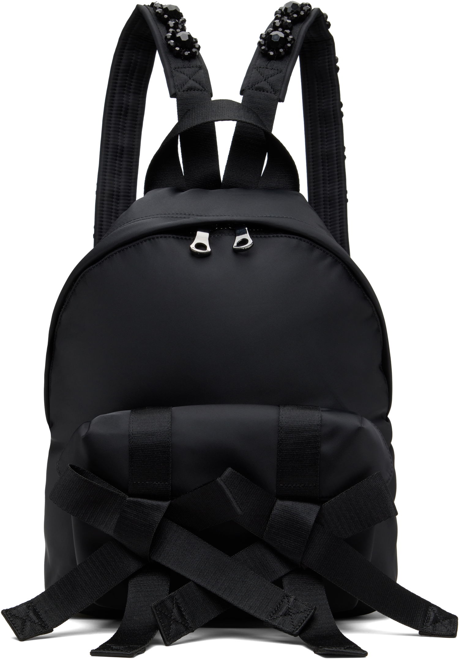 Ryggsäck Simone Rocha Simone Rocha Beaded Utility Bow Backpack Svart | BAG179TB-M 0761, 0
