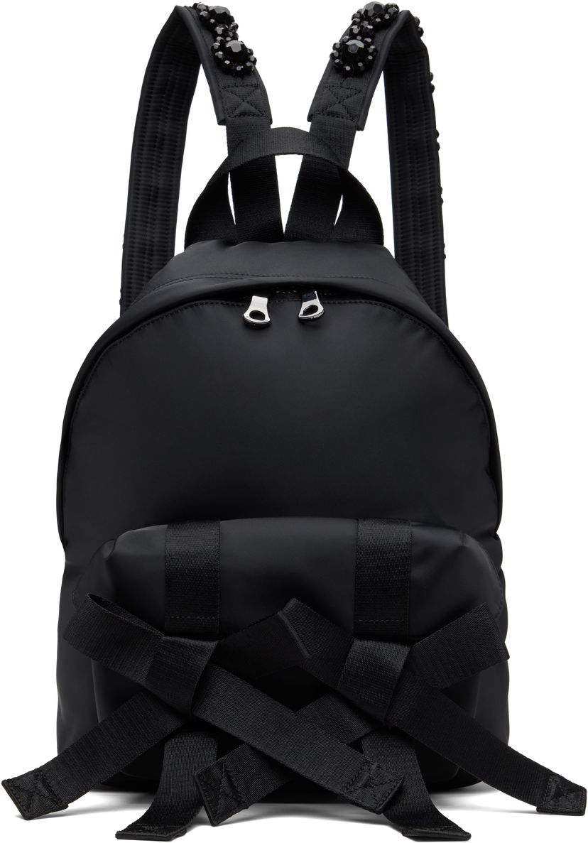 Ryggsäck Simone Rocha Simone Rocha Beaded Utility Bow Backpack Svart | BAG179TB-M 0761