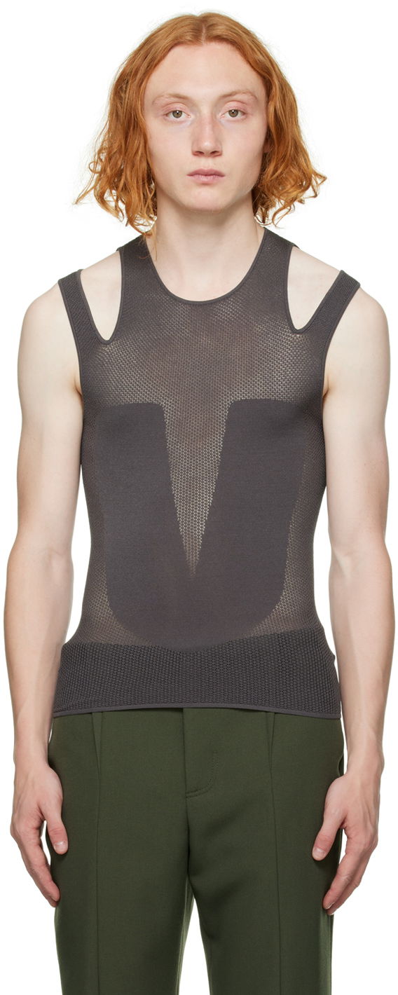 Linne Dion Lee Cutout Detail Tank Top Grå | C7112F22