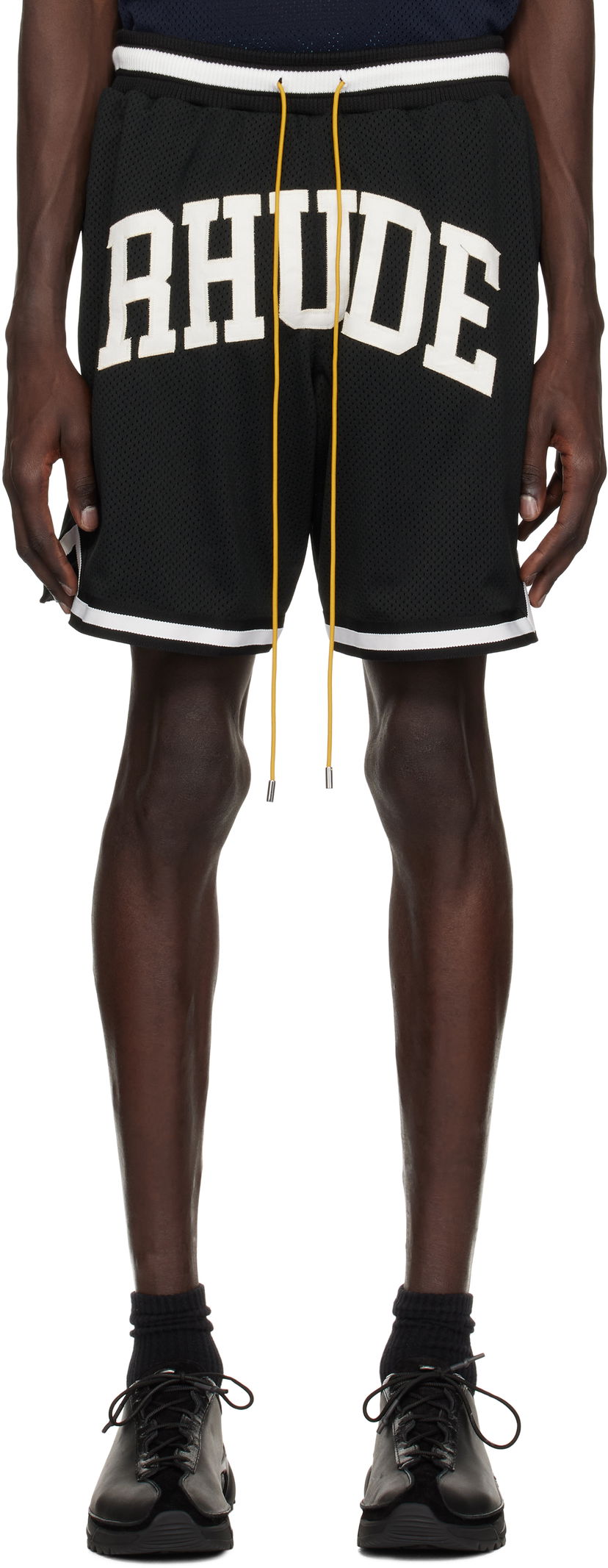 Shorts Rhude Rhude Collegiate Mesh Basketball Shorts Svart | RHPS25SH02016