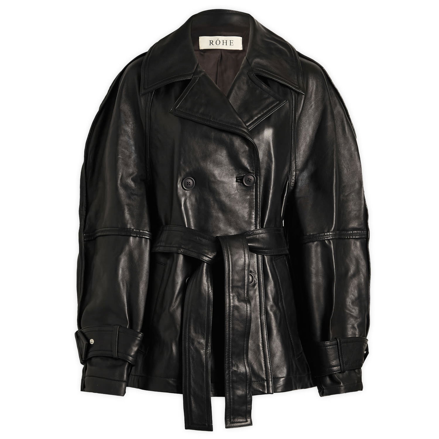 Jacka Róhe Sculptural Leather Jacket Svart | 416-11-145, 1