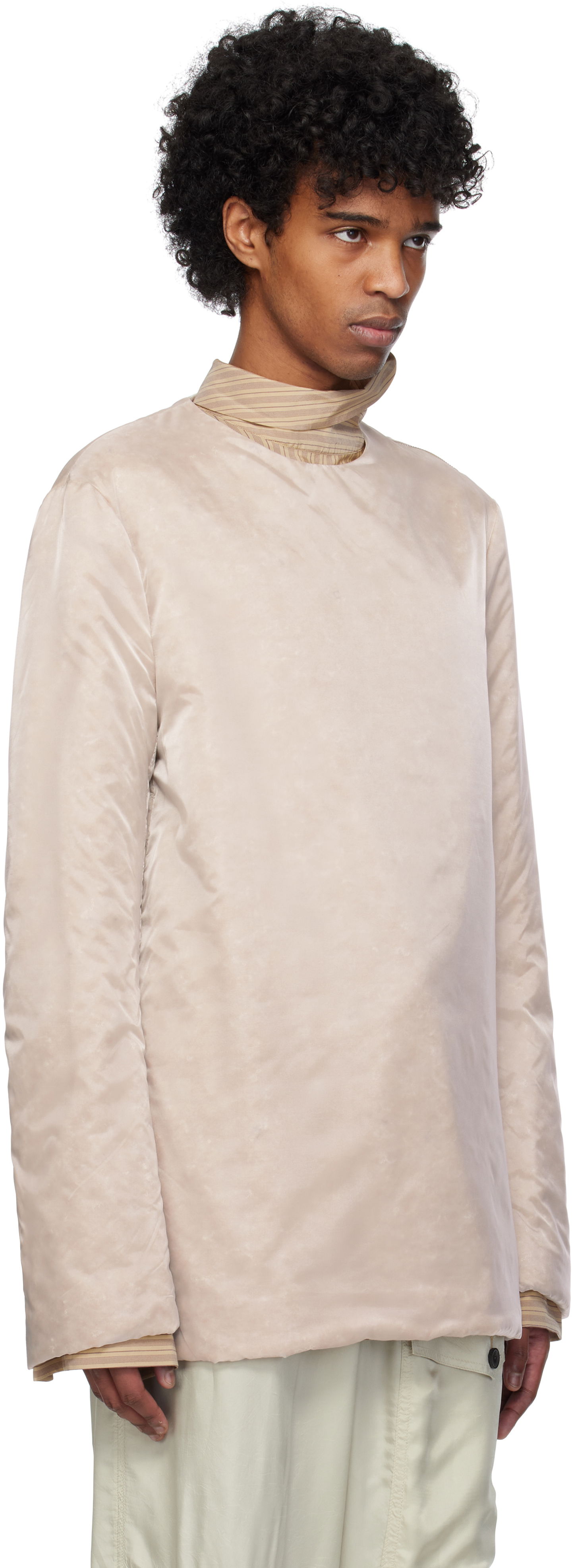 Sweater Dries Van Noten Dries Van Noten Organza Long Sleeve Top Beige | 251-020746-1256, 1