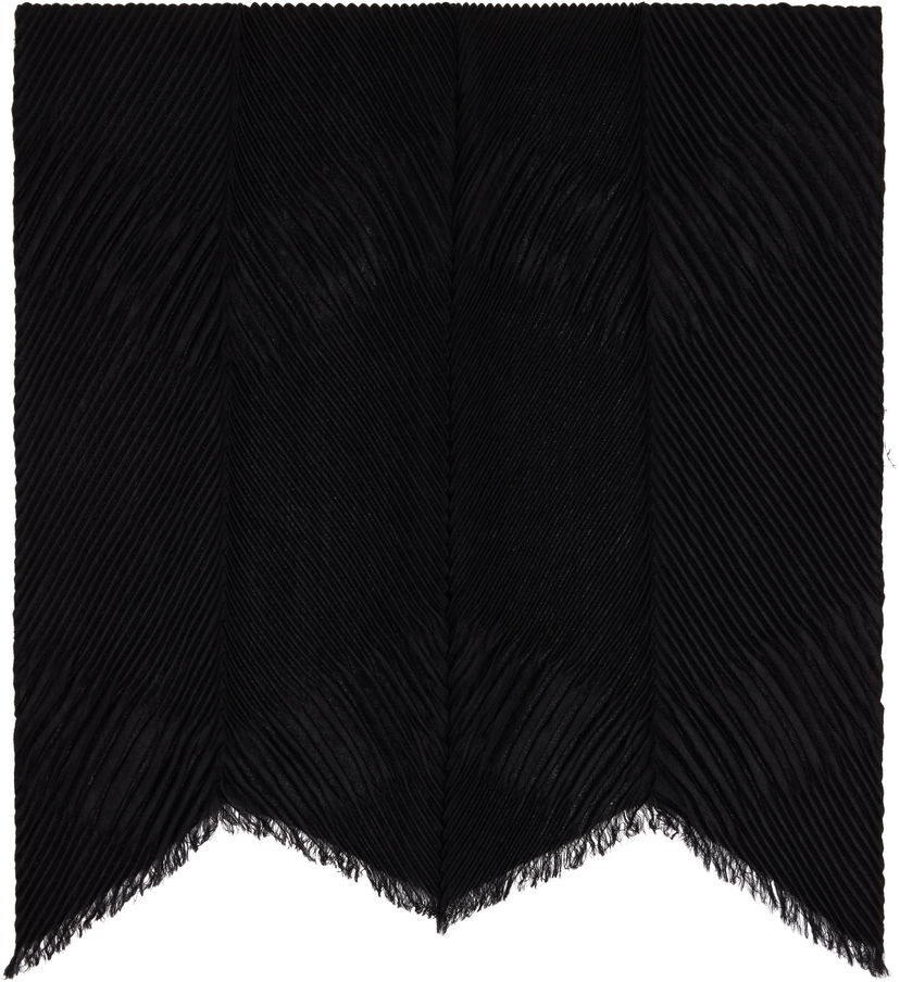 Halsduk Max Mara Max Mara Pleated Scarf Svart | 2524546091600